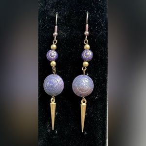 Purple dangling earrings